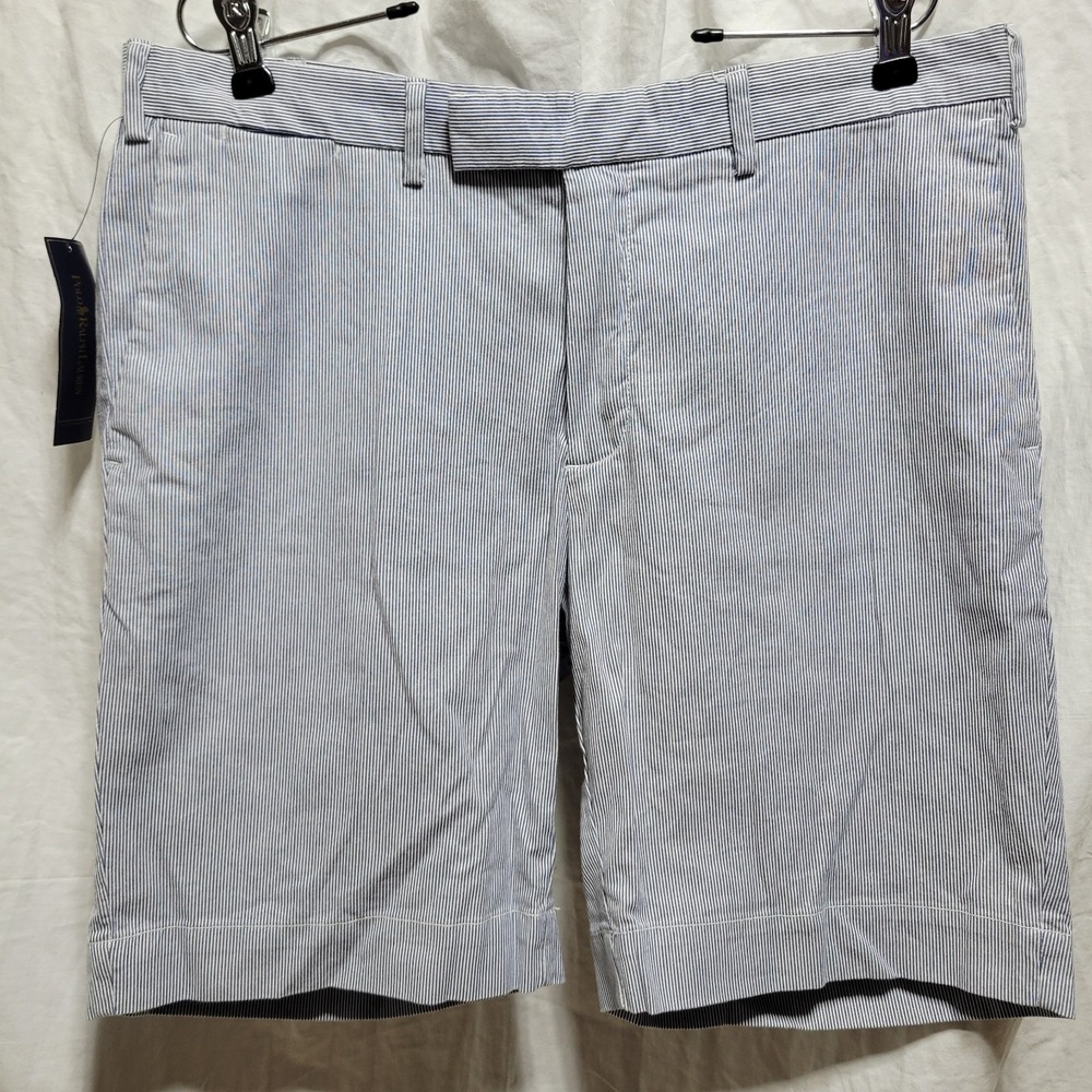 Polo Ralph Lauren Shorts Mens Size 34 Blue White Stripe 100% Cotton NWT